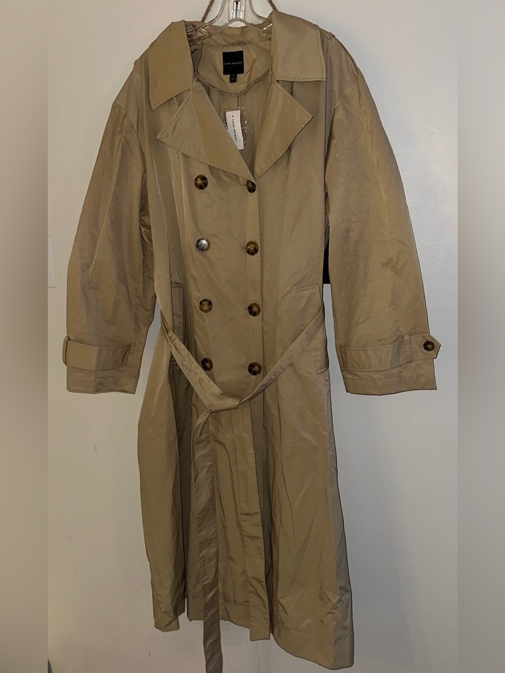 Lane Bryant Beige Double-Breasted Trench Coat Size-20